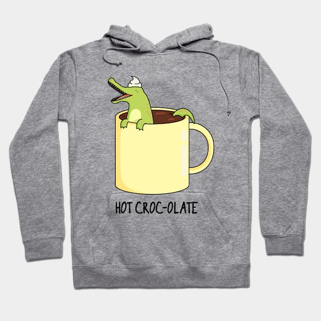 Hot Croc-o-late Cute Crocodile Pun Hoodie by punnybone